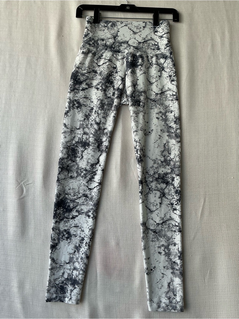 Marble-Effect High-Waist Leggings - Black & White